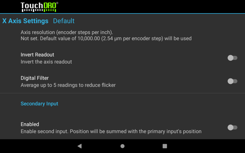 Each of the three axis readout can use two inputs