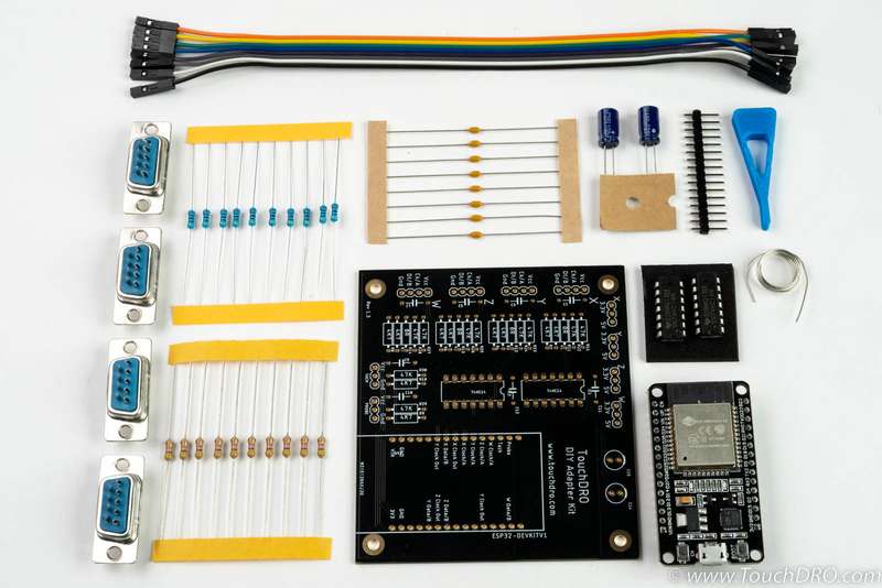 DIY DRO Scale Adapter with DB9 Connectors Kit contents