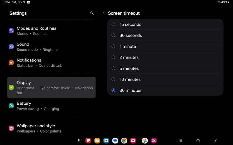 Tablet setup screen