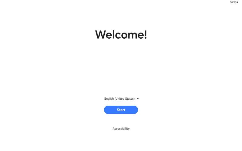 Samsung Galaxy Tab A9 Plus welcome screen