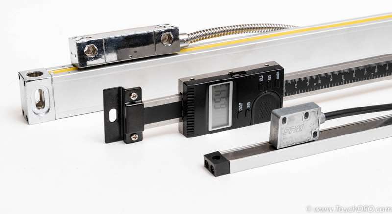 Size comparison between glass, capacitive and magnetic DRO scales